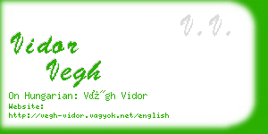 vidor vegh business card